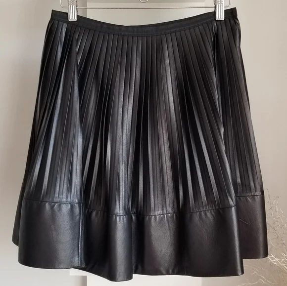 LANGIOTTI $685   Pleated Leather Skirt - Picture 4 of 10